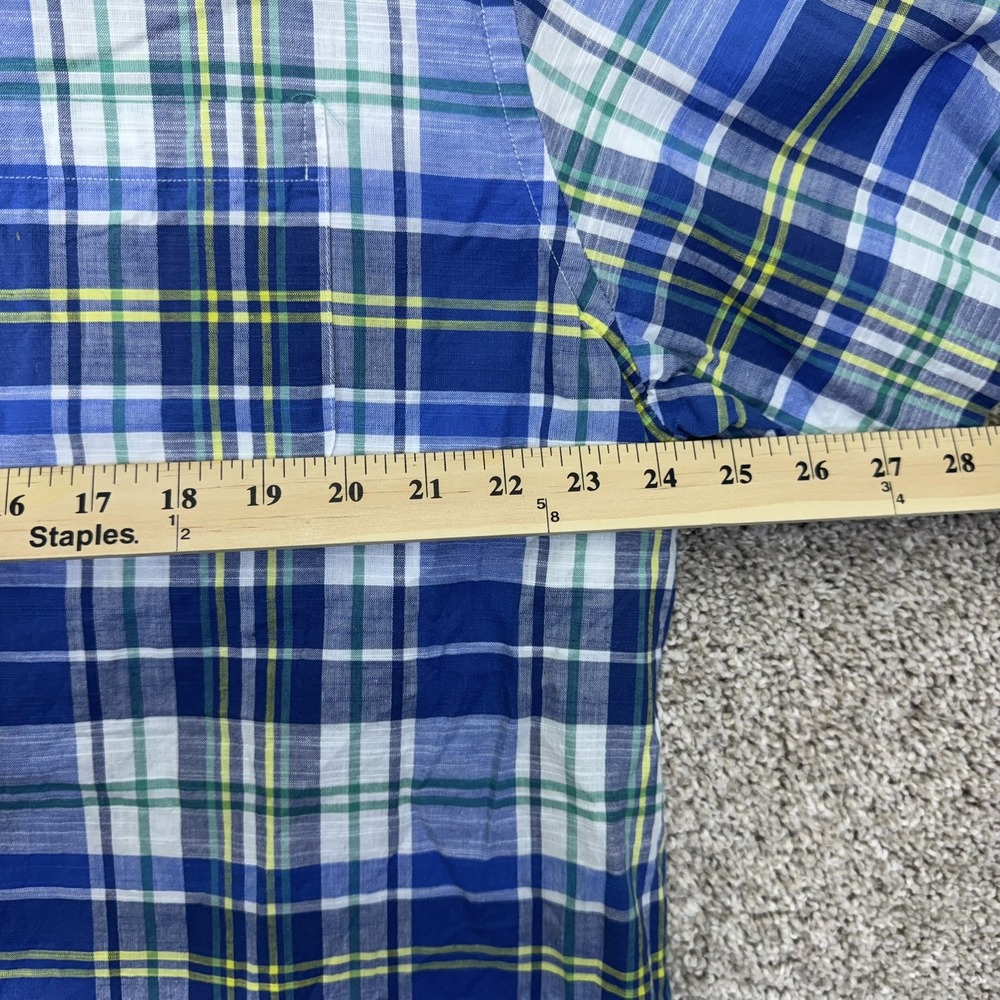 Brooks Brothers Shirt Mens XL Regent Fit Blue Plaid Short Sleeve Button-Down EUC - Picture 4 of 7